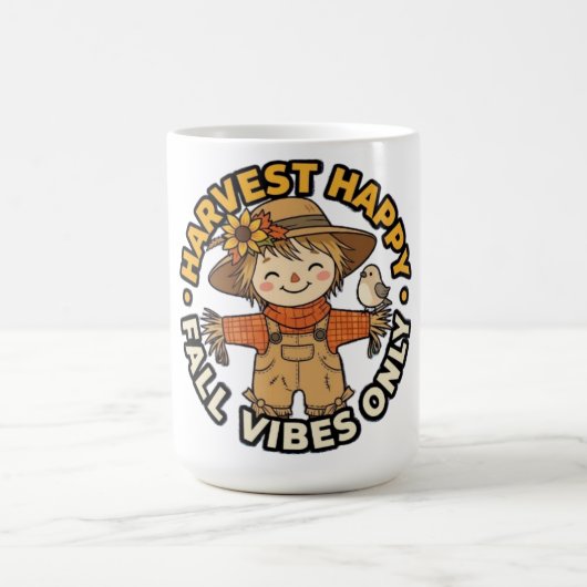 Mug Épouvantail aux vibrations heureuses de récolte d' (Centre)