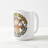 Mug Épouvantail aux vibrations heureuses de récolte d' (Devant droit)