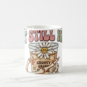 Mug Épuisé Mais Toujours Là Café Squelette Rétro