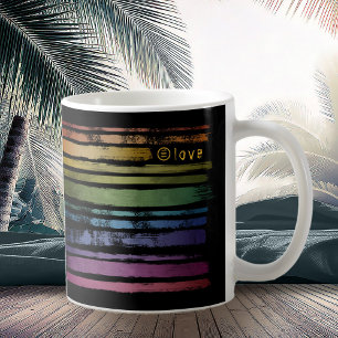 Mug Equality Love Rainbow Brush Strokes LGBTQ ID656