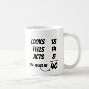 Mug Équation d'âge personnalisée drôle d'anniversaire 