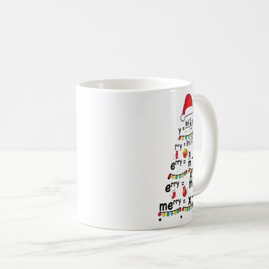 Mug Équation Math Joyeux X mas Funny Enseignant Math C (Devant droit)