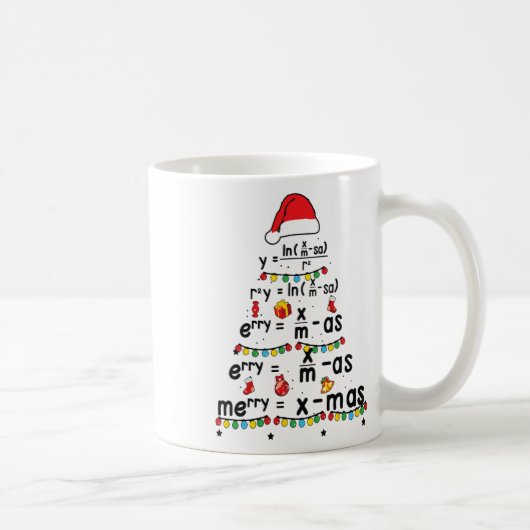 Mug Équation Math Joyeux X mas Funny Enseignant Math C (Droite)