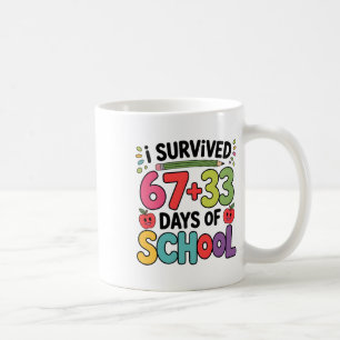 Mug Équation mathématique scolaire amusante 67+33 100e