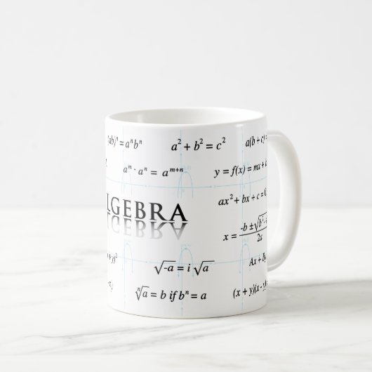 Mug Équations d'algèbre (Devant droit)