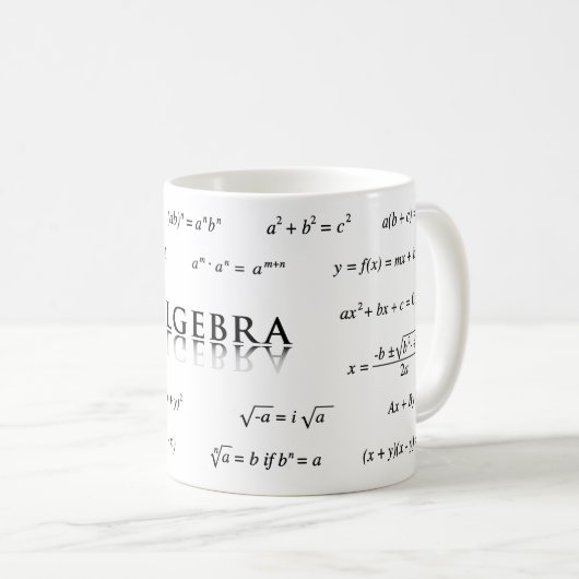 Mug Équations d'algèbre (Devant droit)