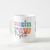 Mug Équipage de cousins Groovy personnalisé (Devant gauche)