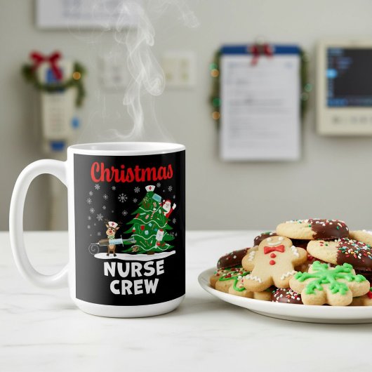 Mug Équipage de l'infirmière de Noël avec Père Noël et