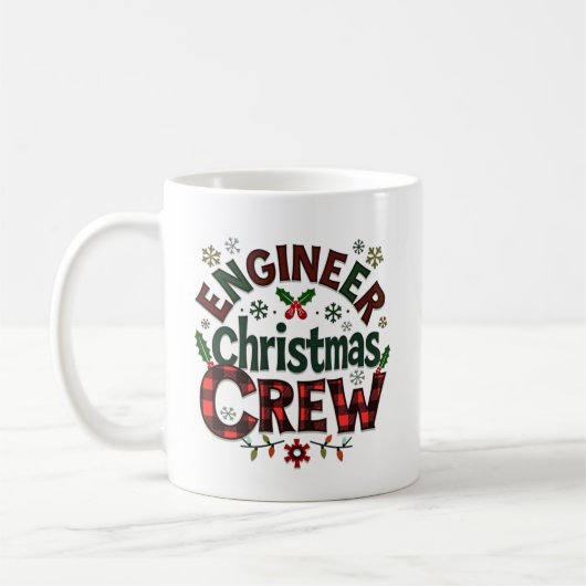Mug Équipage de Noël de l'ingénieur personnalisé (Gauche)