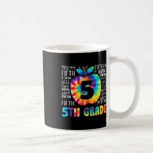 Mug Équipe 5e année de typographie Tie Dye Retour à l'