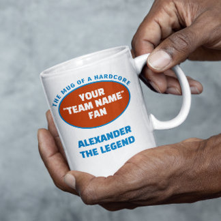 Mug Équipe américaine de football Nom Fan Blue Orange
