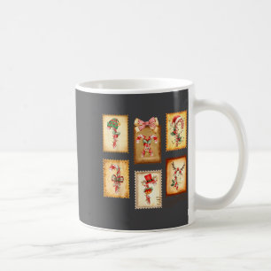 Mug Équipe Candy Cane Timbre Vintage Noël Fêtes Xm