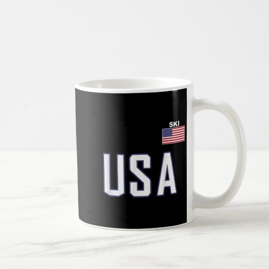 Mug Équipe Cool De Ski Du Drapeau Usa Matériel De Ski (Droite)