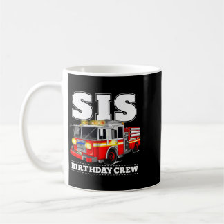 Mug Équipe d'anniversaire de sœur Camion de pompiers É
