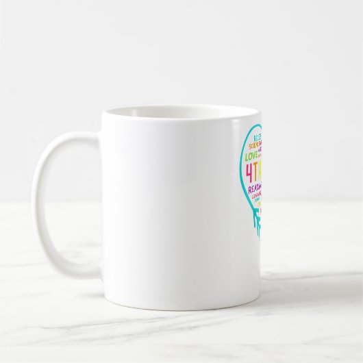 Mug Équipe de 4e année Coeur Retour à l'école Enseigna (Gauche)