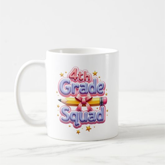 Mug Équipe de 4e année de retour à l'école (Gauche)