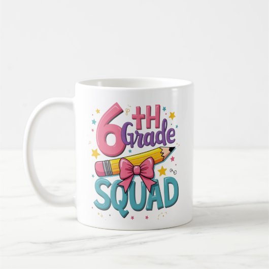 Mug Équipe de 6e année Retour à l'école (Gauche)