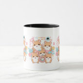 Mug Équipe de bagues de hamster Kawaii Art (Centre)