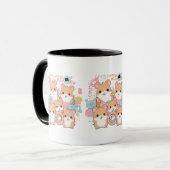 Mug Équipe de bagues de hamster Kawaii Art (Devant gauche)