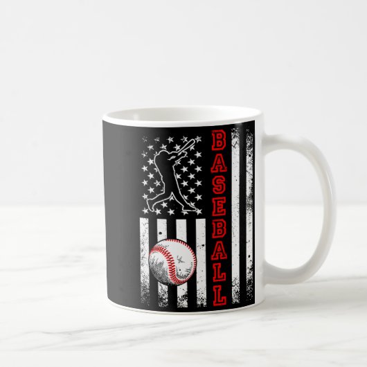 Mug Équipe de baseball drapeau américain T-shirt de ba (Droite)