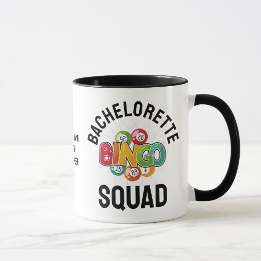 MUG ÉQUIPE DE BINGO PERSONNALISÉE POUR ENTERREMENT DE  (Droite)