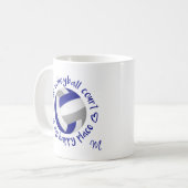 Mug équipe de bleu gris couleurs terrain de volley heu (Devant gauche)