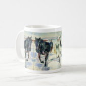 Mug Équipe de chevaux en neige par Edvard Munch (Devant gauche)