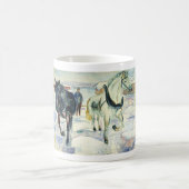 Mug Équipe de chevaux en neige par Edvard Munch (Centre)