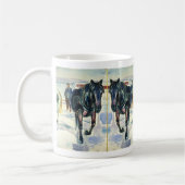 Mug Équipe de chevaux en neige par Edvard Munch (Gauche)