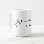 Mug Équipe de construction avec nom (Devant gauche)