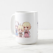 Mug Équipe de cosplay chibi mignonne (Devant gauche)