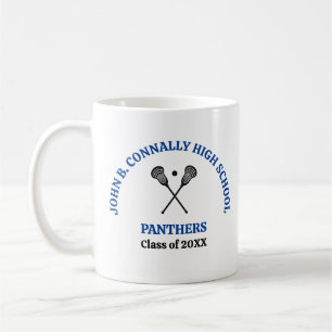 Mug Équipe de crosse de lycée Blue personnalisée