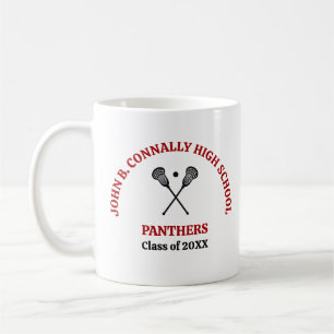 Mug Équipe de crosse de lycée rouge personnalisée