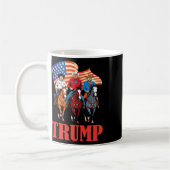 Mug Équipe de drapeau américain de cow-boy chevauchant (Gauche)
