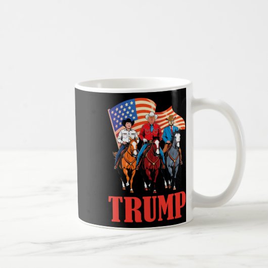 Mug Équipe de drapeau américain de cow-boy chevauchant (Droite)