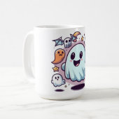 Mug Équipe de fantômes d'Halloween adorable et amis ef (Devant gauche)