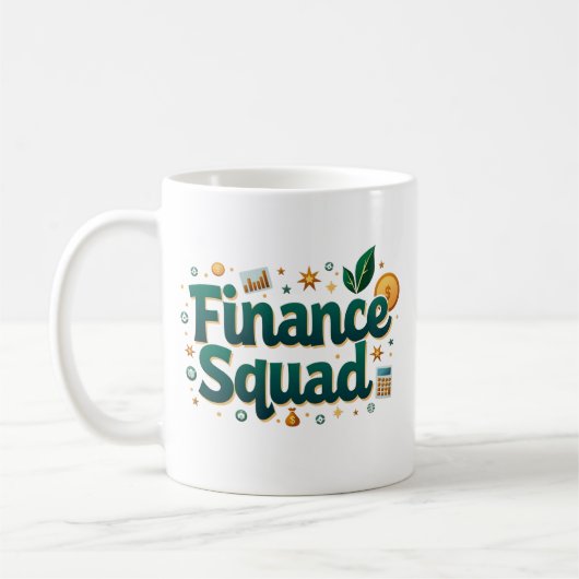 Mug Équipe de finance drôle personnalisée  (Gauche)