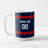 Mug Équipe de football en bleu profond, rouge et blanc (Gauche)