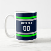 Mug Équipe de football marine, vert et gris personnali (Gauche)