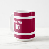 Mug Équipe de football rouge et blanc personnalisée (Devant gauche)