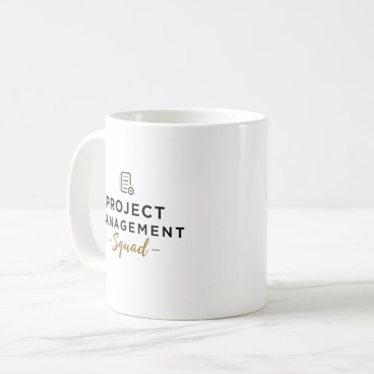Mug Équipe de gestion de projet – Icône de document (Devant gauche)