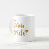 Mug Équipe de la mariée cœur doré (Devant gauche)