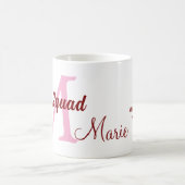 Mug Équipe de mariée ajouter nom monogramme demoiselle (Centre)