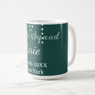 Mug Équipe de mariée ajoutez nom monogramme demoiselle