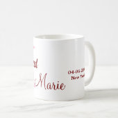 Mug Équipe de mariée ajoutez nom monogramme demoiselle (Devant droit)