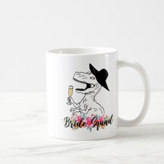 Mug Équipe de mariée Dinosaure Demoiselle d'honneur Fl (Droite)