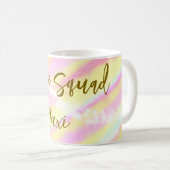 Mug Équipe de mariée paillettes rose pastel doré (Devant droit)