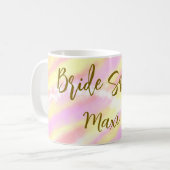 Mug Équipe de mariée paillettes rose pastel doré (Devant gauche)
