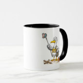 Mug Équipe de nettoyage de la plage de Comic Bird (Devant droit)