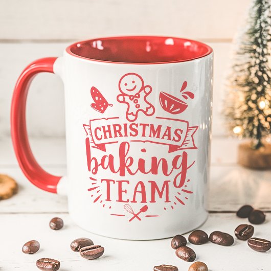 Mug Équipe de pâtisserie de Noël Cute Red Holiday